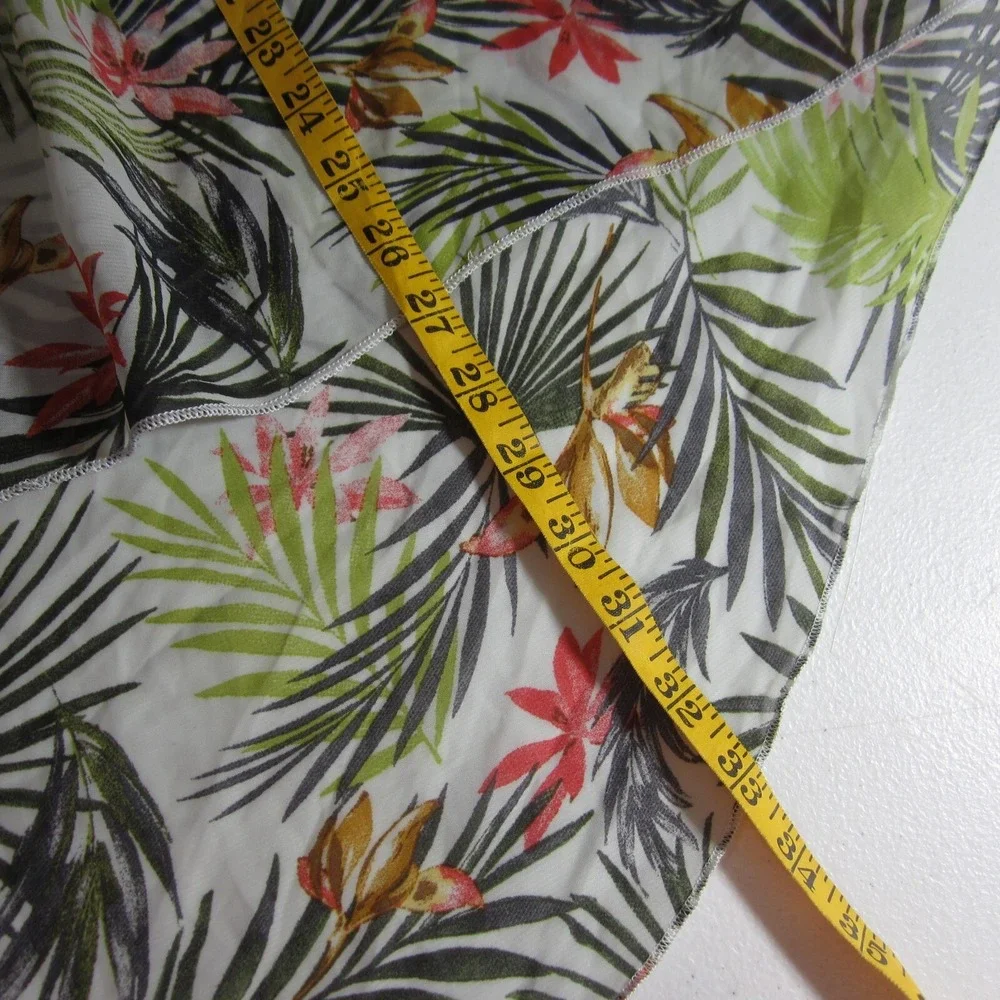 Emory Park Shawl Cover Up Womens M Green Tropical Kimono Hawaiian Boho Coastal‎